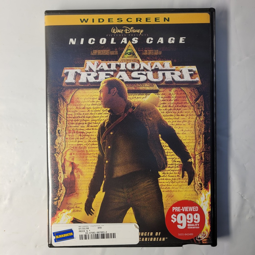 Walt Disney National Treasure DVD Nicolas Cage Widescreen Action Adventure Movie